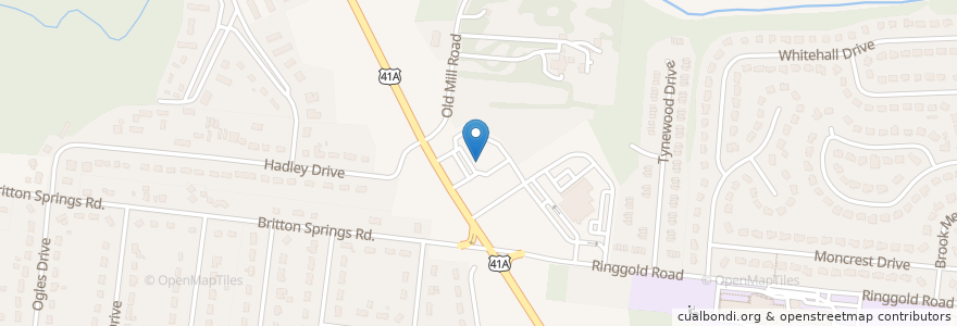 Mapa de ubicacion de Luigi's Pizza en 미국, 테네시, Montgomery County, Clarksville.