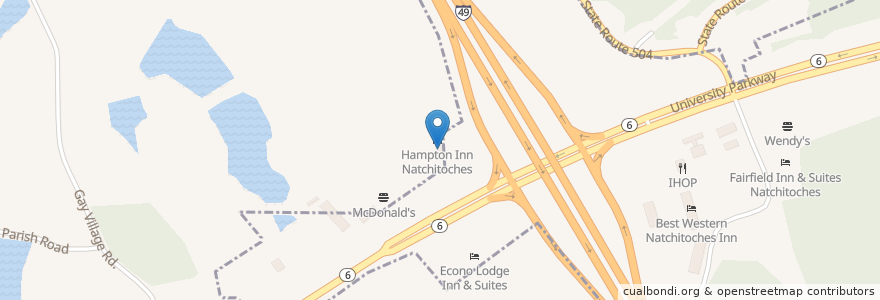 Mapa de ubicacion de Huddle House en Verenigde Staten, Louisiana, Natchitoches Parish.