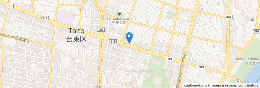 Mapa de ubicacion de おにぎり浅草宿六 en 日本, 東京都, 台東区.