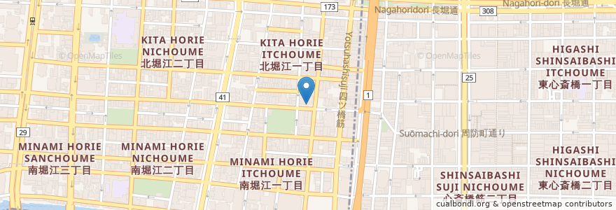 Mapa de ubicacion de CAFE FLORIAN en Giappone, Prefettura Di Osaka, 大阪市, 西区.