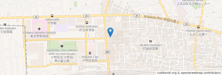 Mapa de ubicacion de 海鮮三崎港 en Japonya, 東京都, 中野区.