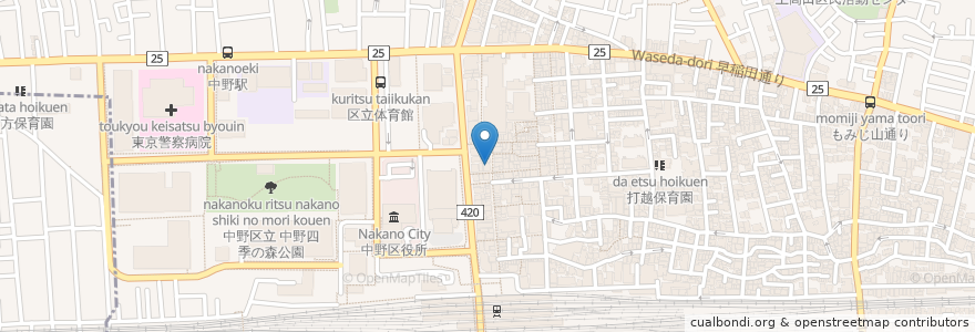 Mapa de ubicacion de くれない茶房 en Japan, 東京都, 中野区.