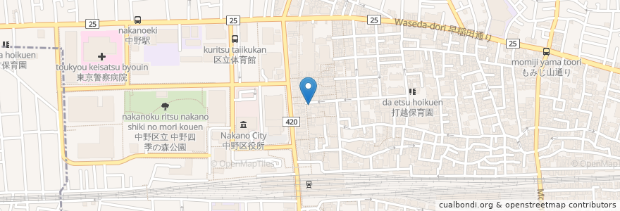 Mapa de ubicacion de 町田歯科 en Japan, Tokyo, Nakano.