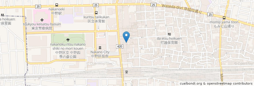 Mapa de ubicacion de 沖縄料理とそーきそば en اليابان, 東京都, 中野区.