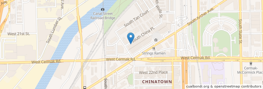 Mapa de ubicacion de Bonchon - Chinatown Chicago en Vereinigte Staaten Von Amerika, Illinois, Chicago.