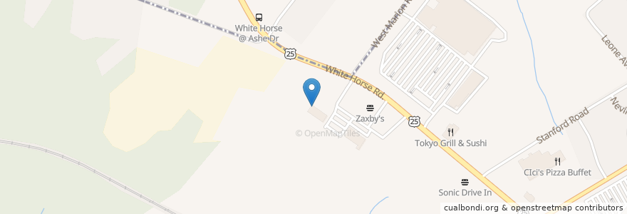 Mapa de ubicacion de Hibachi Express en アメリカ合衆国, サウスカロライナ州, Greenville County, Parker.
