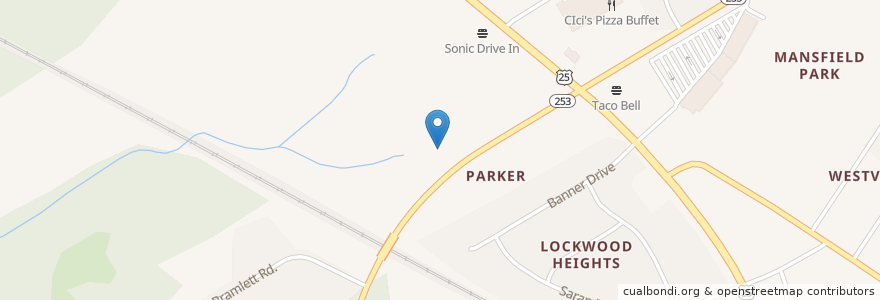 Mapa de ubicacion de Las Meras Tortas en Estados Unidos Da América, Carolina Do Sul, Greenville County, Parker.