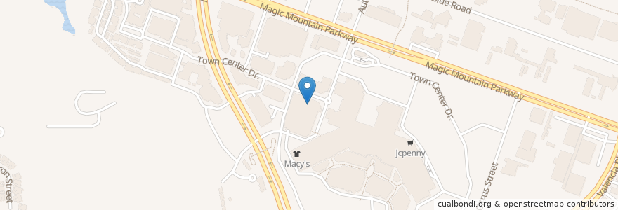 Mapa de ubicacion de The Cheesecake Factory en 미국, 캘리포니아주, Los Angeles County, Santa Clarita.