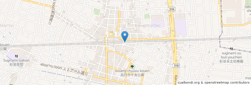 Mapa de ubicacion de 野方屋 en Japonya, 東京都, 杉並区.
