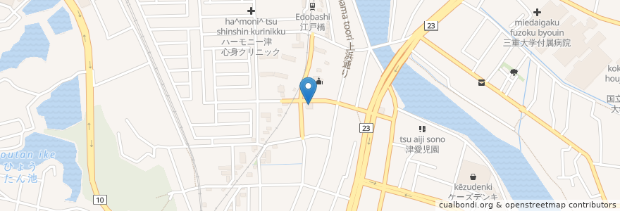 Mapa de ubicacion de 深正寺 en 일본, 미에현, 津市.
