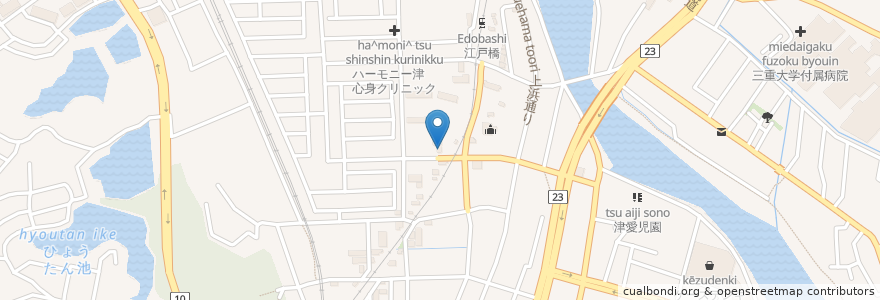 Mapa de ubicacion de 江戸橋神経科内科クリニック en Japão, 三重県, 津市.