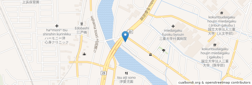 Mapa de ubicacion de ウレタノカフェ en ژاپن, 三重県, 津市.