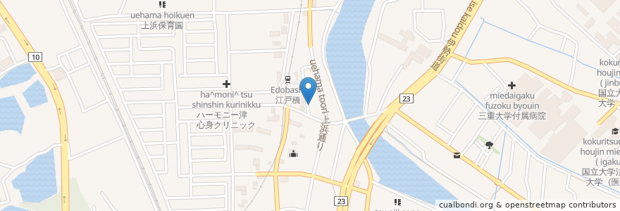 Mapa de ubicacion de カマヤン en 일본, 미에현, 津市.