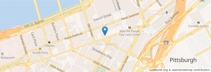 Mapa de ubicacion de Mike & Tony's Gyros en Estados Unidos Da América, Pensilvânia, Allegheny County, Pittsburgh.