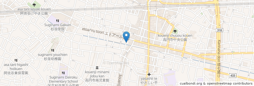 Mapa de ubicacion de 前衛派珈琲処マッチングモヲル en 日本, 東京都, 杉並区.