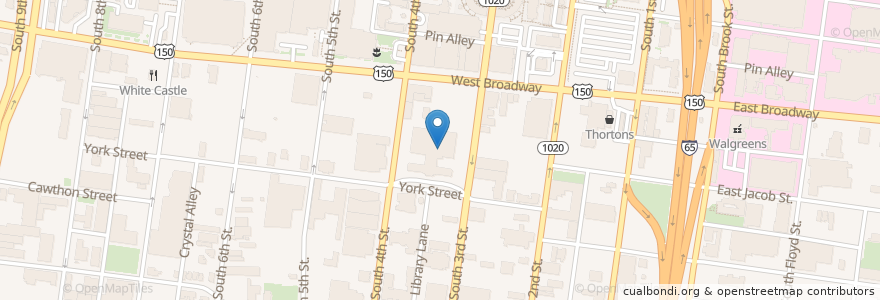 Mapa de ubicacion de Laptop Checkout Station en 美利坚合众国/美利堅合眾國, 肯塔基州, Jefferson County, Louisville.