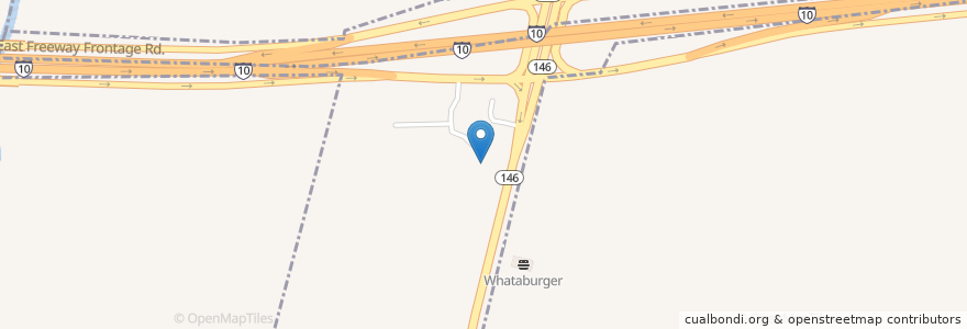 Mapa de ubicacion de Sonic en United States, Texas, Baytown, Chambers County.