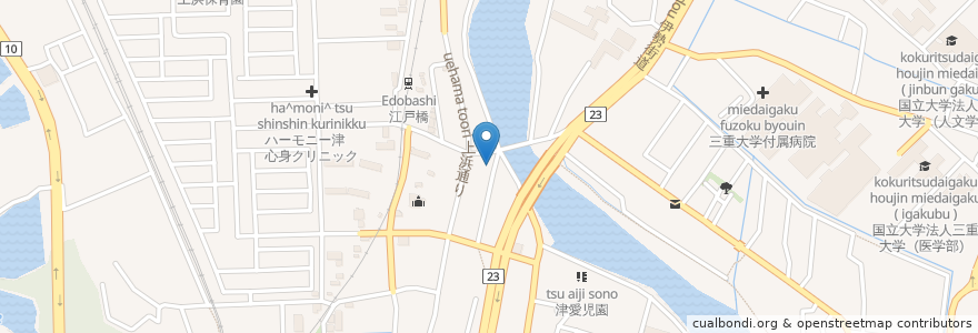 Mapa de ubicacion de Tsu Akebonoza en Japan, Mie Prefecture, Tsu.