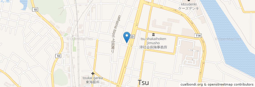 Mapa de ubicacion de 中島歯科医院 en Japan, Präfektur Mie, 津市.