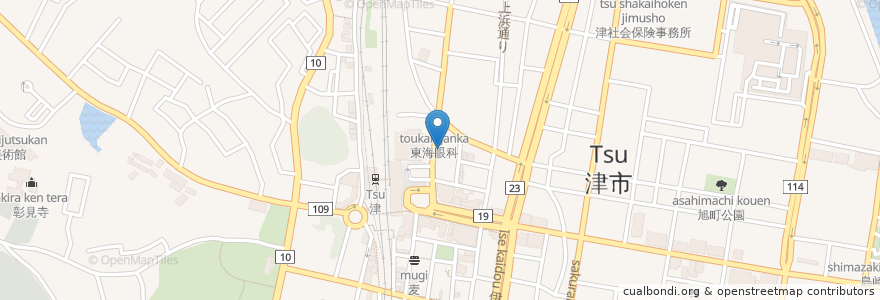 Mapa de ubicacion de 第三銀行 津駅前支店 en 日本, 三重県/三重縣, 津市.