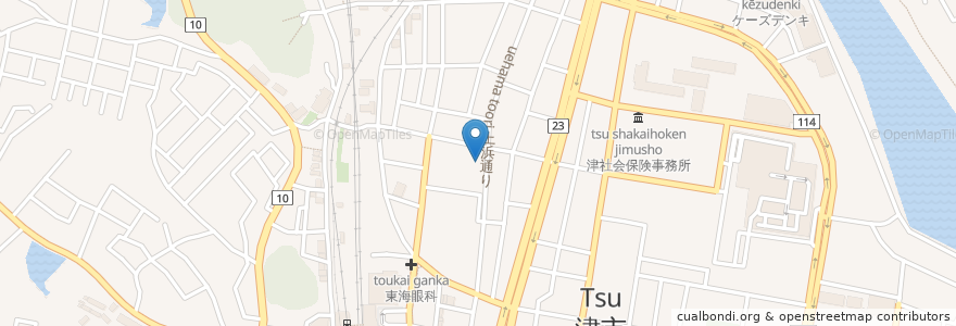 Mapa de ubicacion de 西山産婦人科 en اليابان, 三重県, 津市.