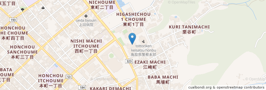 Mapa de ubicacion de 県庁食堂 en Japan, Präfektur Tottori, 鳥取市.
