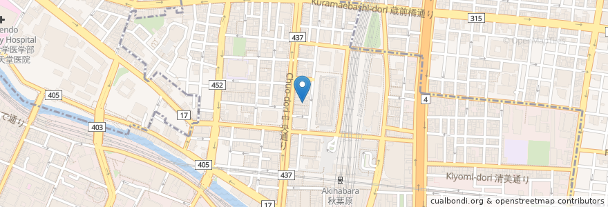 Mapa de ubicacion de 関取りラーメン en Giappone, Tokyo, Chiyoda.