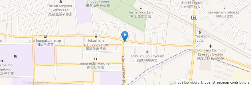 Mapa de ubicacion de 徳島診療所眼科 en Japan, 東京都, 東村山市.
