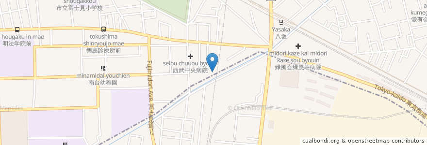 Mapa de ubicacion de 草門去来荘 東村山店 en 일본, 도쿄도, 東村山市.