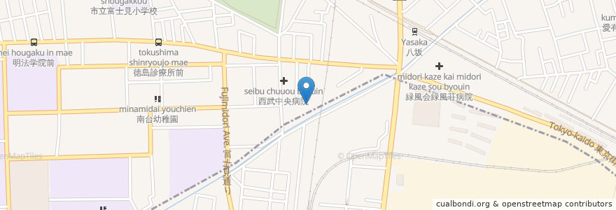 Mapa de ubicacion de リストランテMON　東村山 en Japan, Tokio, 東村山市.