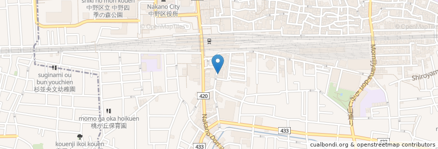 Mapa de ubicacion de 一番館 en 日本, 东京都/東京都, 中野区.