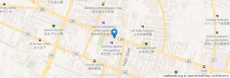 Mapa de ubicacion de 正一位 稲荷大明神 en Japon, Tokyo, 調布市.