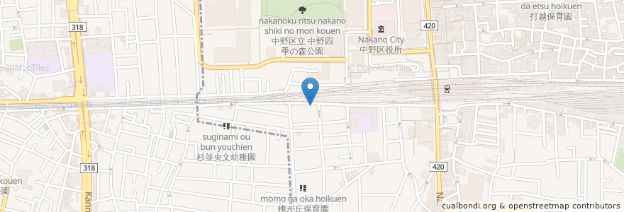 Mapa de ubicacion de 幸福の科学 en Jepun, 東京都, 中野区.