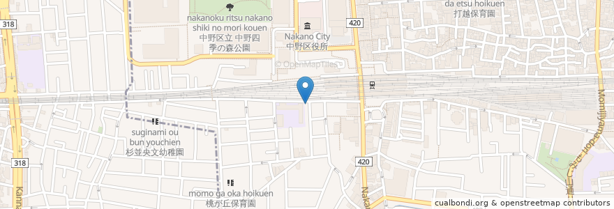 Mapa de ubicacion de 桃園医院 en 日本, 東京都, 中野区.