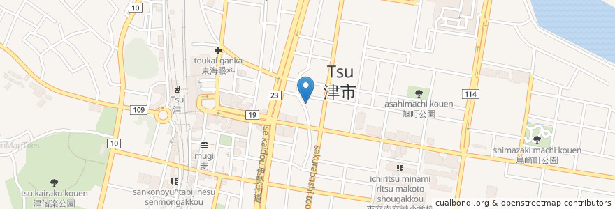 Mapa de ubicacion de 岩間歯科医院 en 日本, 三重県/三重縣, 津市.