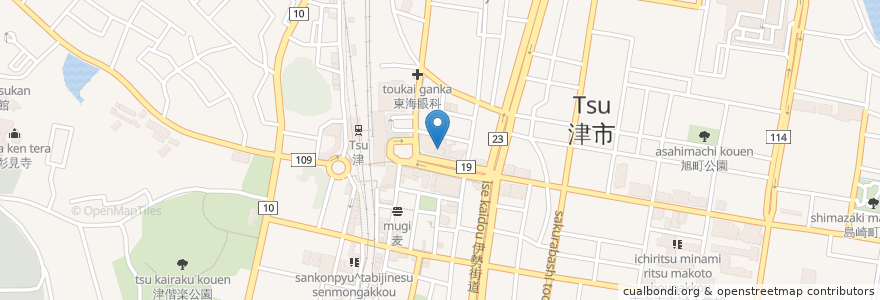 Mapa de ubicacion de Pizzeria e Bar IL BLUENO en Japan, 三重県, 津市.