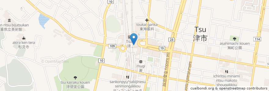Mapa de ubicacion de 旬の味 天はな en Jepun, 三重県, 津市.