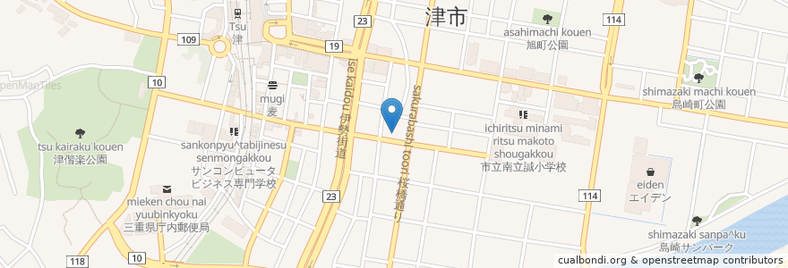Mapa de ubicacion de 津歯科医師会 en Япония, Миэ, 津市.