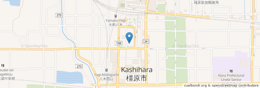 Mapa de ubicacion de Farmers Cafe and Grill en 日本, 奈良県/奈良縣, 橿原市.