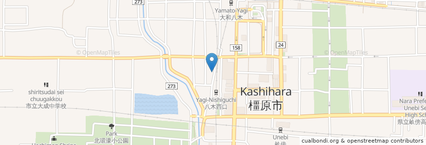 Mapa de ubicacion de バー エルスール en Japonya, 奈良県, 橿原市.