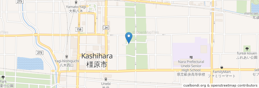 Mapa de ubicacion de 西福寺 en 日本, 奈良県, 橿原市.