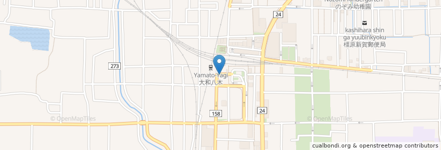 Mapa de ubicacion de お好み焼き だいきち en Jepun, 奈良県, 橿原市.