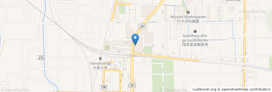 Mapa de ubicacion de たこ家 道頓堀くくる en Japão, 奈良県, 橿原市.