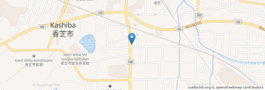Mapa de ubicacion de かく川 en 日本, 奈良県, 香芝市.