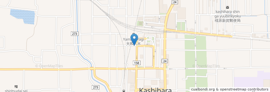 Mapa de ubicacion de たち花 en Giappone, Prefettura Di Nara, 橿原市.