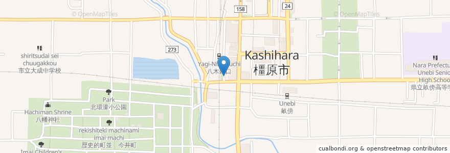 Mapa de ubicacion de 柏井歯科医院 en Japan, Präfektur Nara, 橿原市.