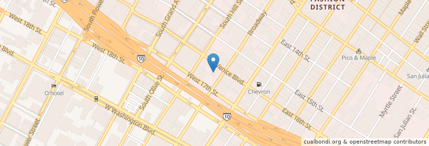 Mapa de ubicacion de Jack in the Box en アメリカ合衆国, カリフォルニア州, Los Angeles County, ロサンゼルス.