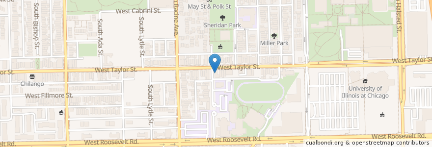 Mapa de ubicacion de Chez Joel Bistro en Estados Unidos Da América, Illinois, Chicago.
