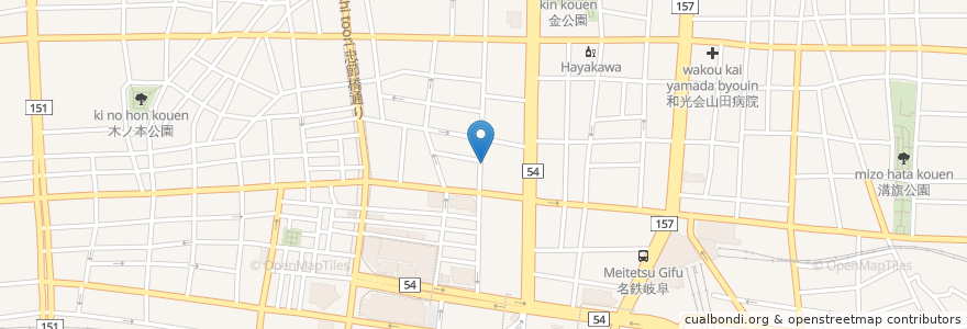 Mapa de ubicacion de 郵便ポスト en Japan, Präfektur Gifu, 岐阜市.