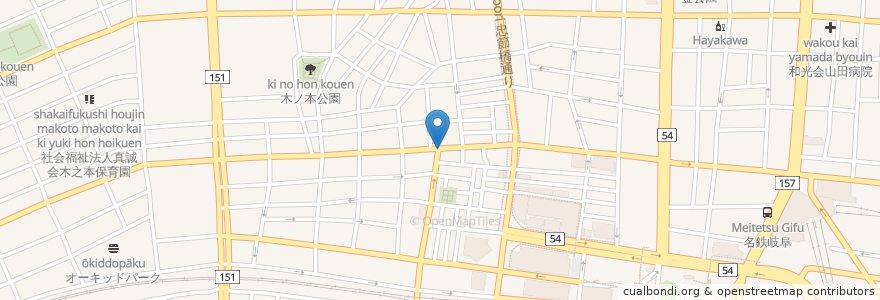 Mapa de ubicacion de 郵便ポスト en 일본, 기후현, 岐阜市.